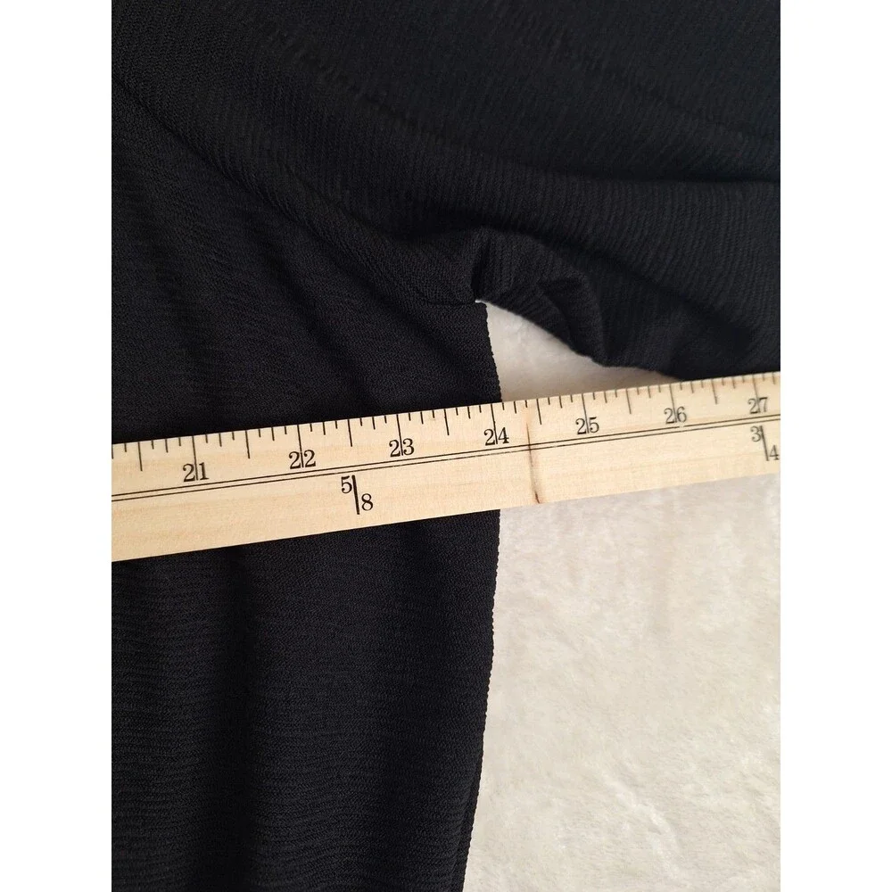 Michael Kors Women’s 1X Top Black Crepe V Neck Surplice Elastic Waist Bell 3/4